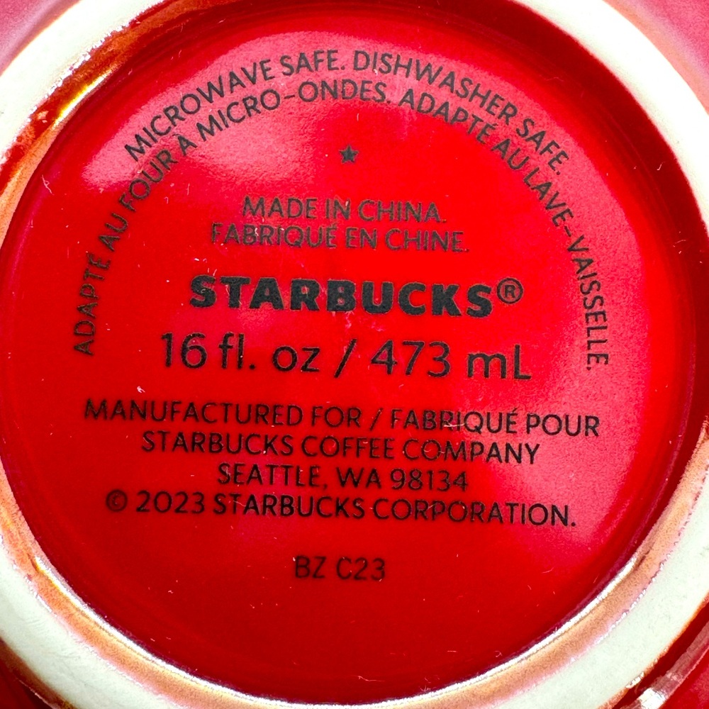 Starbucks Red Ribbon 2023 Holiday Ceramic Coffee Mug/Soup Cup - Picture 7 of 7